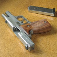 Though the magazine has been removed, a cartridge can remain in the chamber.